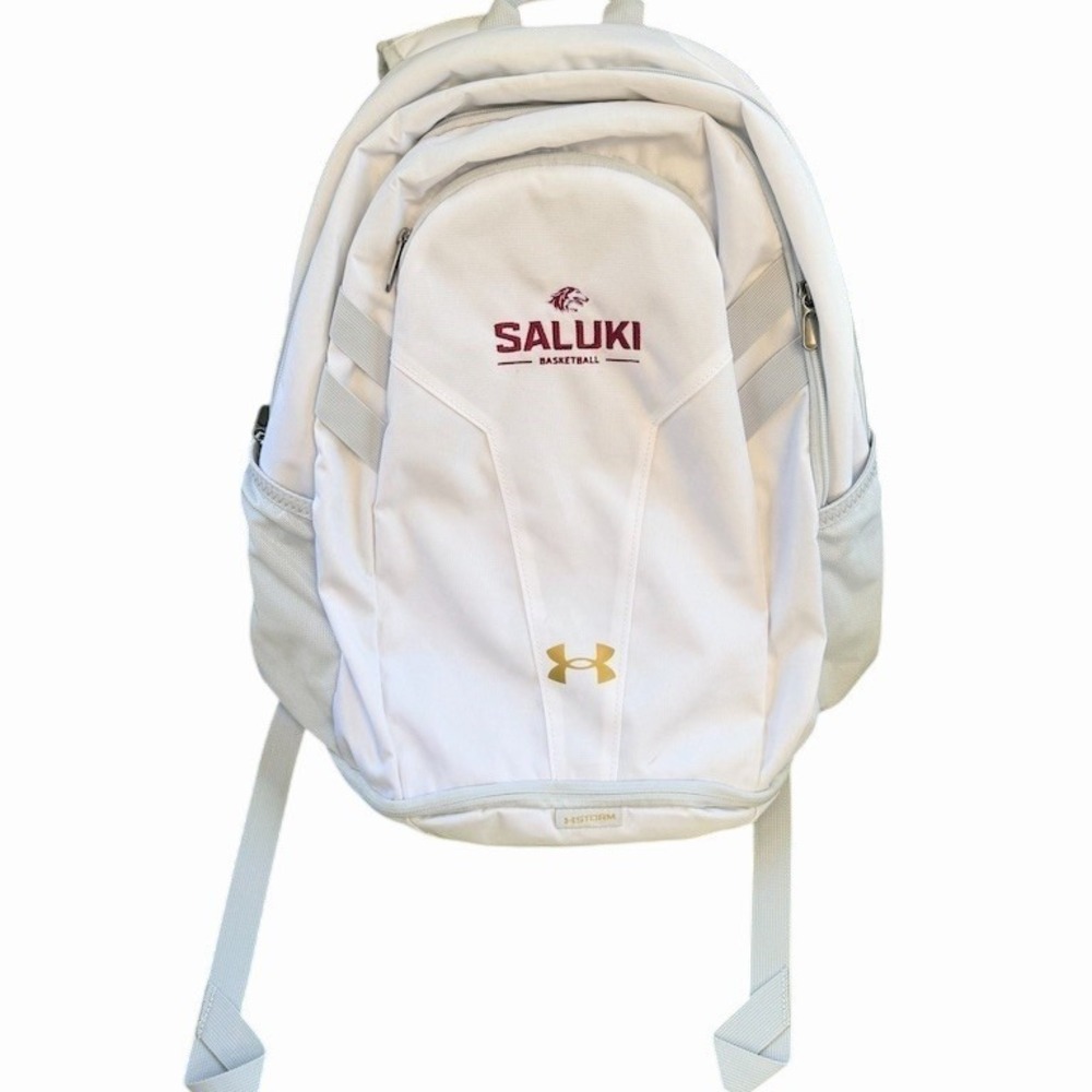 Under Armour Hustle Storm Backpack White Gray‎ Saluki Basketball